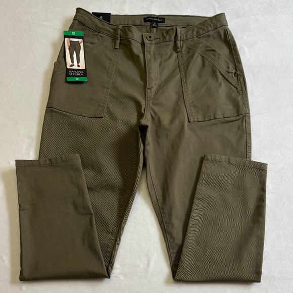 Banana Republic Ladies' High Rise Twill Pants, Olive Green, Size 12, NWT - Picture 8 of 16